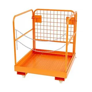 36"x36" Forklift Safety Cage, Foldable Forklift Work Platform,Forklift Man Basket 1200lbs Capacity with Protective Guardrail Chian for 1-3 People Drain Hole, Perfect for Aerial Work