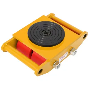 Industrial Machinery Dolly, 6 Ton Machinery Skate, Heavy Duty Carbon Steel Machinery Moving Skate with 360° Rotation Anti-Skid Cover and 4 PU Wheels, for Workshops, Warehouses 1PCS
