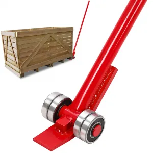 3T Prylever Bar 6600 Lbs Capacity, 6FT Length Heavy Duty Steel Handle Pry Lever Bar with Wheels, Suitable for Heavy Duty Equipment Handling