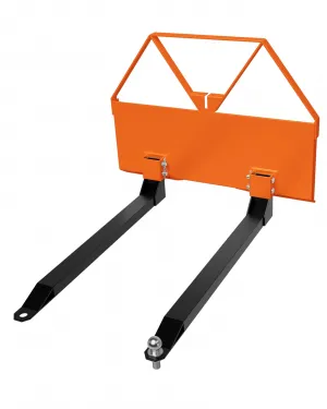 Pallet Fork Attachment, 46" Frame Skid Steer Quick Tach for Loaders Tractors, 2800lbs Skid Steer Forks Quick Attach Mount with Hitch Ball