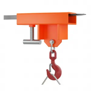 Forklift Lifting Hook Attachment, 2200 Lbs Capacity Single Mobile Forklift Crane,Forklift Lifting Hoist with Swivel Hook and Large T-Screw, Orange
