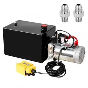 Hydraulic Power Unit, 12V 8.5 Quart Dump Truck Lift Hydraulic Pump Power Unit, Single Phase Hydraulic Power Unit, with 8L Steel Tank, Electric Hydraulic Power Unit, for Lifting Equipment