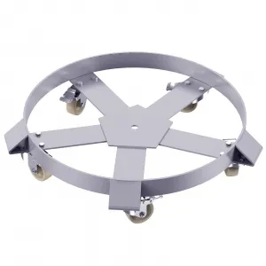 55 Gallon Drum Dolly Heavy-Duty Steel 1000lbs Capacity Galvanized Frame 5 Swivel Casters Brakes Warehouse Use