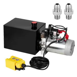 Double Acting 12V Hydraulic Power Unit for Car Lifts - 10.5 Quart Double