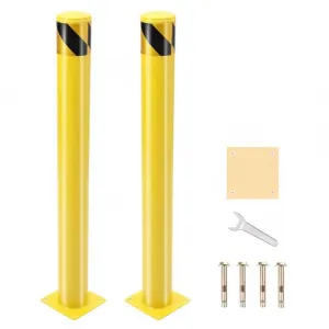 42" Steel Safety Bollard Post, 4.5" Dia, Parking&Traffic Barrier
