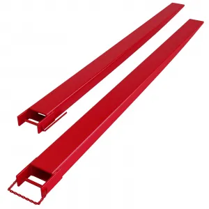96" Pallet Fork Extension with Tire Chain, Heavy-Duty Steel Forklift Truck Extensions