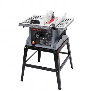 1800W 10in Table Saw, 5000RPM, Stand & Safety, 90° & 0-45° Cuts