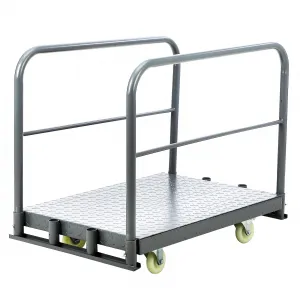 Platform Truck Cart Steel Flatbed Dolly | Heavy Duty | 2000 lbs Capacity | 4 Swivel Casters | Foldable | Silent TPR Wheels | Warehouses & Garages