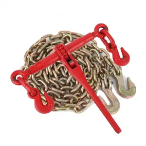 3/8" -1/2" 1 Pack - Load Binder 3/8"-1/2" with Chains, Grappling Hook, Industrial, Agricultural, Logging, Towing