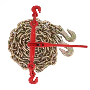 Chain Binder 5/16"-3/8", Grade 70, 5/16"×10ft Chains + 1 Binder, Load Binder with Grappling Hook, Industrial, Agricultural, Logging, Towing