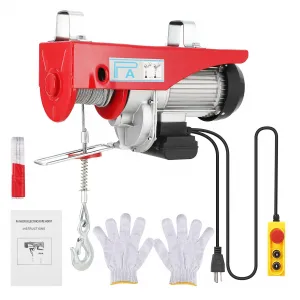 Electric Hoist 2200lbs, Electric Steel Wire Winch, 39FT Single Cable Lifting Height Electric Hoist Ideal for Garage, Warehouse, and Factory Use