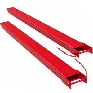 Fork Extensions, 84” Length Pallet Fork Extensions, 4.5” Width Fork Extensions, Heavy Duty Fork Extensions for Forklifts, 1 Pair Forklift Extensions for Forklift Truck Forklift Loaders, Red