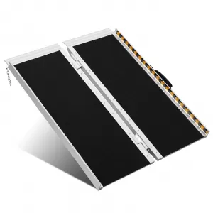 Portable Wheelchair Ramp 3FT, Weight Capacity Up to 800 Lbs, Non-Slip Aluminum Folding Handicap Ramp, Portable Aluminum Foldable Mobility Scooter Ramp, for Home, Stairs, Steps, Curbs, Doorways