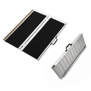 6FT Portable Aluminum Wheelchair Ramp – Non-Skid Anti-Slip Threshold Ramp for Home, Cars, Curbs, Stairs & Scooters Handicap Accessible