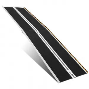 10FT Portable Wheelchair Ramp – 800Lbs Capacity 30" Wide Aluminum Foldable Anti-Slip with Handle for Stairs/Threshold/Doorways 10-30" Height