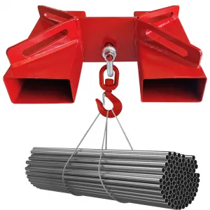 Forklift Lifting Hook 3T, 6600 LBS Load Capacity Forklift Lifting Hoist with Swivel Hook and 2 Large L-Fixing Bolts Red