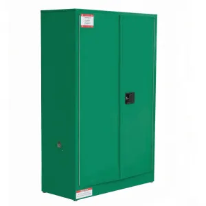 45 Gallon Flammable Cabinet, 43" x 18" x 65" Galvanized Steel Safety Cabinet Fireproof Chemical Storage Cabinet with Double-Wall Steel, Lockable Manual-Close Doors for Lab Garage - Green