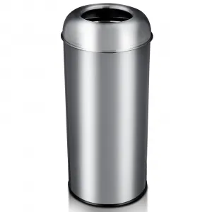 65L/17 Gal Open Top Trash Can Commercial Grade Heavy Duty Tall Commercial Trash Can Brushed Stainless Steel for Outdoor, Kitchen Waste Bin for Home/Office/Restaurant/Restroom