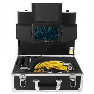 Sewer Camera 165FT/50M,Sewer Inspection Camera, 7 inch LCD Monitor with DVR, Video Pipe Inspection Equipment IP68 Camera with 12 LED Lights, Sewer Drain Camera for Plumber, Homeowners
