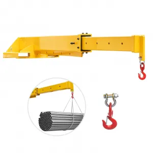 6000Lbs Heavy-Duty Forklift Jib Crane – Manual Telescoping (83"-149") with 2 Hooks for Warehouse & Factory Use