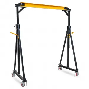 Adjustable Gantry Crane - 2 Ton (4400Lbs) Capacity Portable Hoist with Height Adjustable from 97" to 141" - Perfect for Factories, Construction Sites, Warehouses, and Car Repairs