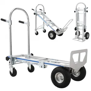 Aluminum Hand Truck 2 in 1 Convertible Utility Cart 19.7"L x 5.7"W x 52.4"H - Carefully Selected Materials, 770 Lbs Load Capacity, Exceptional Load-Bearing, Convenient Portability