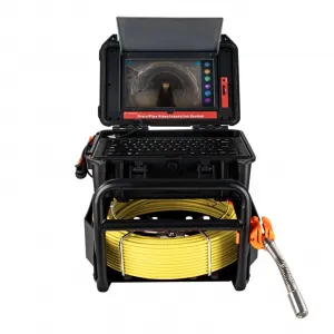 Sewer Camera 100ft Pipeline Inspection with DVR, Self-Leveling, IP68 Waterproof Aluminum, 12 LED Lights, 10.1" HD Display for Drains & Sewers