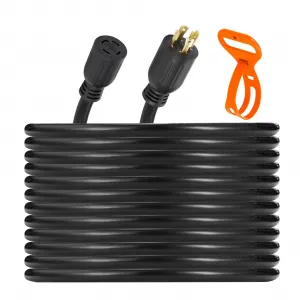 Generator Extension Cord 10Ft 30 Amp SJTW 10AWG/4C Heavy Duty High Visibility Power Cord for Patio Lawn & Garden