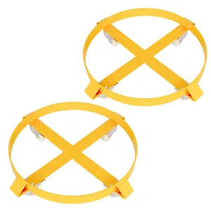 55 Gallon Drum Dolly Heavy Duty 1000lb Capacity Steel Frame Anti-Tip Design Swivel Casters Powder Coat Finish for Warehouses