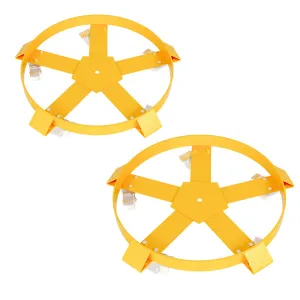 55 Gallon Drum Dolly Heavy Duty Steel Frame 5 Swivel Casters Non-Tip 1250 Lbs Capacity Compact Design