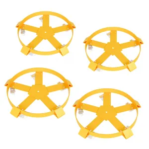 55 Gallon Drum Dolly Heavy Duty Steel Frame 5 Swivel Casters Non Tip 1250 Lbs Capacity Compact Design Industrial Use