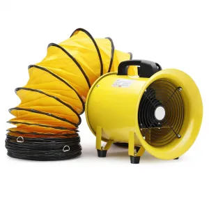 8 Inches Blower Fan,Exhaust Fan with 33 FT Duct Hose,195W 1070 CFM Heavy Duty Blower,Industrial Ventilator for Exhausting & Ventilating at Home and Job Site,Yellow
