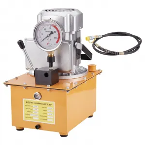 Electric Hydraulic Pump, 10000 PSI Manual Valve Power Unit, 750W, 110V Single-Acting Hydraulic Electric Pump with 8L Tank, Yellow