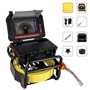 Sewer Camera with Locator 165ft Cable 10.1'' HD Display Self-Leveling Aluminum IP68 Waterproof 12 LED Lights DVR 16GB for Pipe Drain Inspection