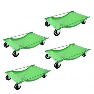 Car Dolly Set of 4, 10,000 LBS Vehicle Wheel Dolly with Heavy Duty 3.5 Inch Steel Wheels for Moving Cars, Trucks, Trailers, Motorcycles, and Boats, 23.8in x 14.4in