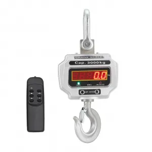 Industrial Crane Scale 6600lbs/3T Cast Aluminum Case Rechargeable LED Screen Remote Control Construction Factory Farms