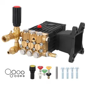 4000 PSI Triplex Plunger Pressure Washer Pump - Universal 1" Shaft Replacement for Honda GX270/GX390, Simpson, DeWalt, AR Blue Clean - 4.4 GPM Commercial Grade Power Washer Pump with Unloader Valve