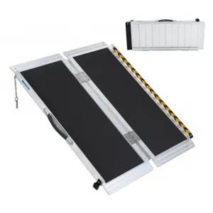 4FT  Wheelchair Ramp for Home Use, Portable Aluminum Folding, 600lb Capacity, Anti-Slip Surface,Steps & Doorways Access
