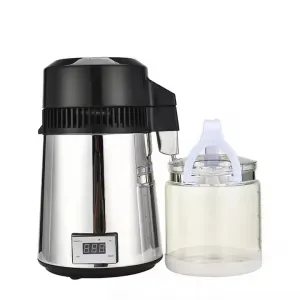 Water Distiller 4L 1.05 Gallon Pure Water Purifier Filter for Home Countertop, 750W Distilled Water Maker, Stainless Steel Interior, Efficient Distillation, Effective Cooling