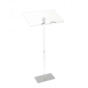 Acrylic Podium - 50" Tall, Clear Acrylic Stand, Wide Reading Surface,Floor-Standing Pulpit for Churches, Conferences, Speeches, Weddings, Classroom