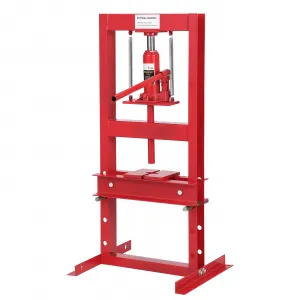 Hydraulic Shop Press, 6-Ton Benchtop Hydraulic Shop Press With Press Plates, H-Frame Garage Floor Press, Adjustable Working Table Height, Red