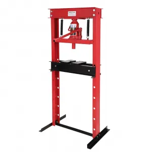 Hydraulic Shop Press, 20-Ton Benchtop Hydraulic Shop Press With Press Plates, H-Frame Garage Floor Press, Adjustable Working Table Height, Red