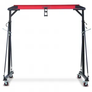 2 Ton Adjustable Gantry Crane, 4400 lbs Capacity, Height Adjustable 100.4"-147.6", Portable Hoist for Factories, Construction, Warehouse, Auto Repair