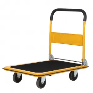 Platform Truck Cart 880 LBS Foldable Steel Hand Push Cart Dolly with 4" Rubber Wheels Heavy Duty Flat Cart 36"x24" for Home Office Warehouse