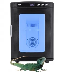 25 L Incubator, Portable Reptile Science Laboratory Incubator, Temperature Controlled 5°C-60°C, for Small Reptiles（Black）