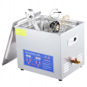 10L Commercial Ultrasonic Cleaner, 40kHz Digital Timer Heater Stainless Steel for Jewelry Watches Glasses
