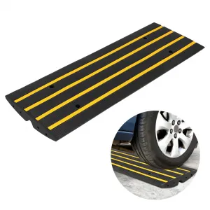 48" Rubber Curb Ramp, 50 Ton Capacity, Heavy Duty Driveway Ramps for Home Garage Warehouse Parking - 1 Pack