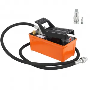 Pneumatic Hydraulic Pump 10,000 PSI High Pressure 1.7L 1/2 Gallon Reservoir 3/8 Inch Outlet 1/4 Inch Inlet 6.6 Feet Hose