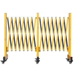 23FT Aluminum Expandable Garden Fence Portable Barricade Gate With Casters Rust-Proof Outdoor Indoor