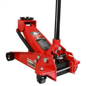 3-Ton Low Profile Floor Jack - Heavy-Duty Hydraulic Jack with 3" to 18" Lift Range for Cars, Red